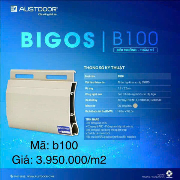 cửa cuốn austdoor siêu trường b100